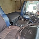 Volvo FM 400 dashboard and steering wheel from driver seat, I-Shift gear lever, well-maintained interior